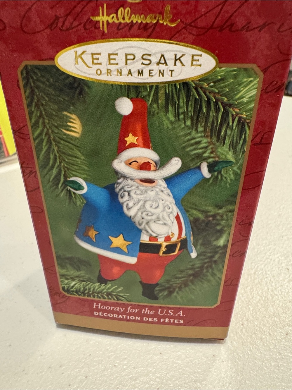 Hallmark Patriotic Santa Hooray for the USA Christmas Ornament